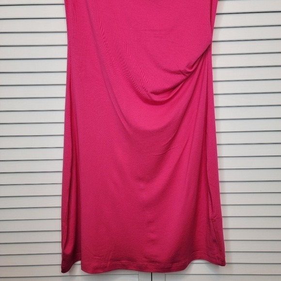 KAREN MILLEN Mini Dress Pink Cutout Bateau Neck Fitted Jersey Women 8 Classic - Picture 7 of 16